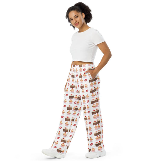Cake All-over print unisex wide-leg pants