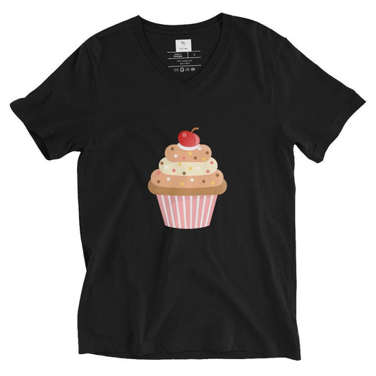 Cupcake - Unisex Short Sleeve V-Neck T-Shirt